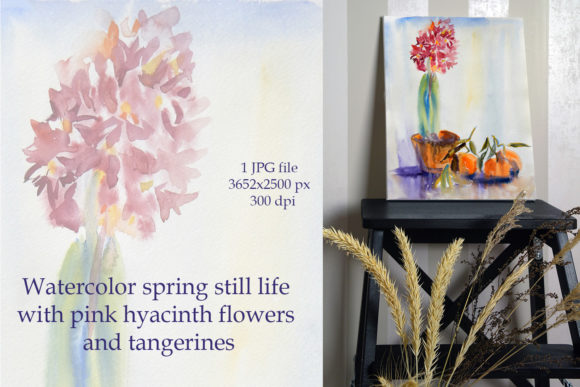 Download Watercolor Pink Hyacinth Flower - Premium Resources