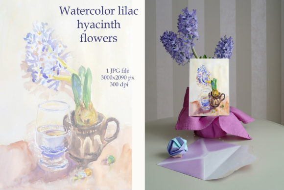 Download Watercolor Lilac Hyacinth Flowers - Premium Resources