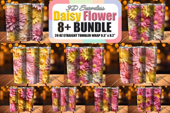 Download Pink Yellow Daisy 3D Mug Wrap Bundle - Premium Bundle