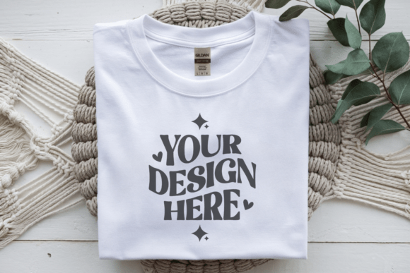 Download Gildan 5000 Flat Lay White Tshirt Mockup - Tshirt Collection